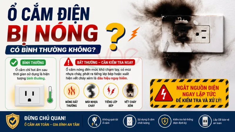 alt="ổ cắm điện bị nóng có bình thường không"